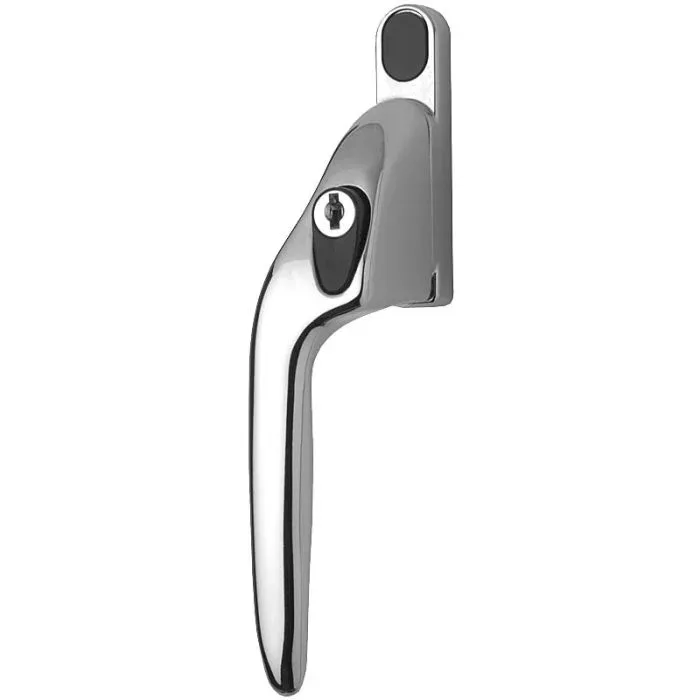 Polished chrome lockable cranked casement window handle