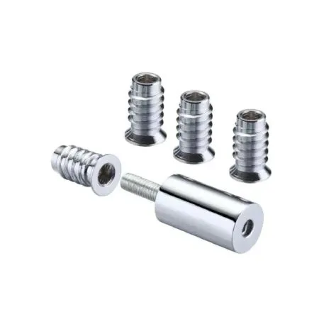Chrome roller sash stops with threaded sockets and fitting bolt